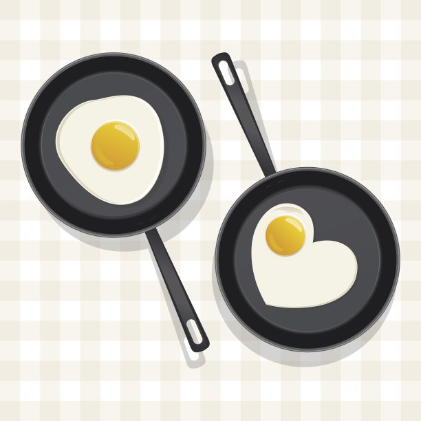 在煎锅里煎鸡蛋。矢量插图。图片下载