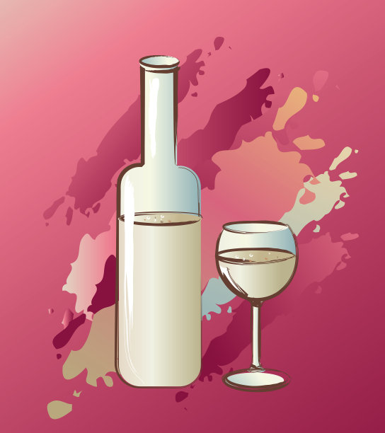 眼镜和瓶子,向量素材图片