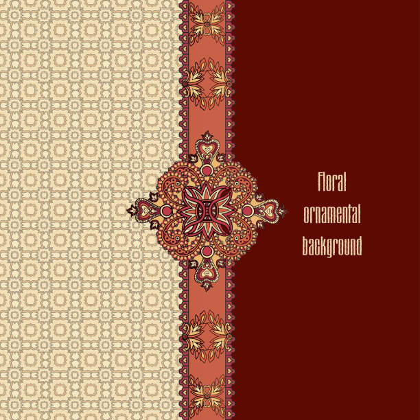 花艺几何边框装饰，花卉图案。奇异的花朵，叶子点缀图片下载