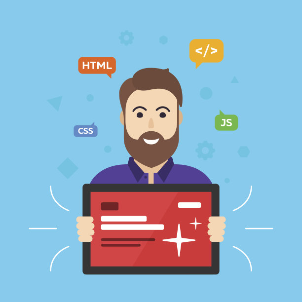 网页设计师。程序员。网站开发人员。平面向量插图图片下载