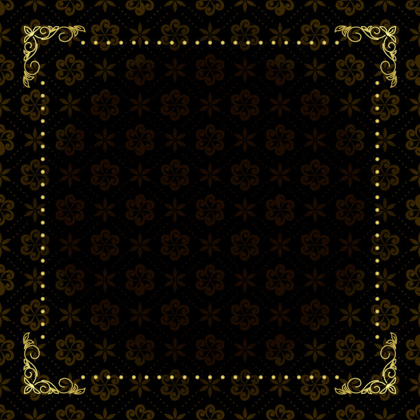 向量黑色卡与黄金框架图片下载