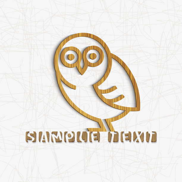 用纹理木材雕刻的猫头鹰图片下载