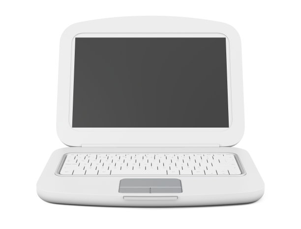 笔记本电脑孤立的白色背景。三维渲染图片下载