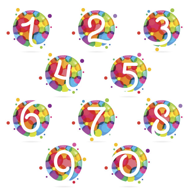 数字用彩虹点设置图标。图片下载