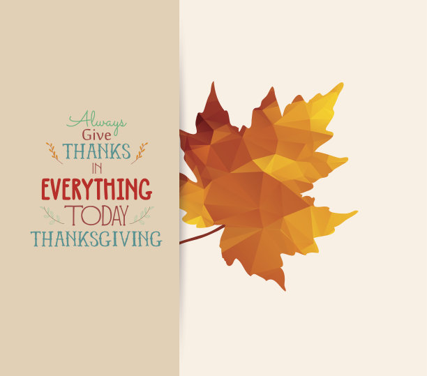 感恩节快乐，多边形枫叶图片下载