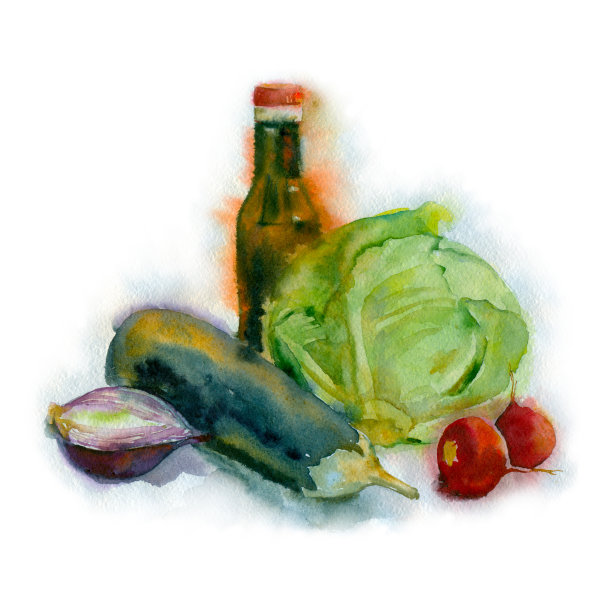 水彩蔬菜。图片下载