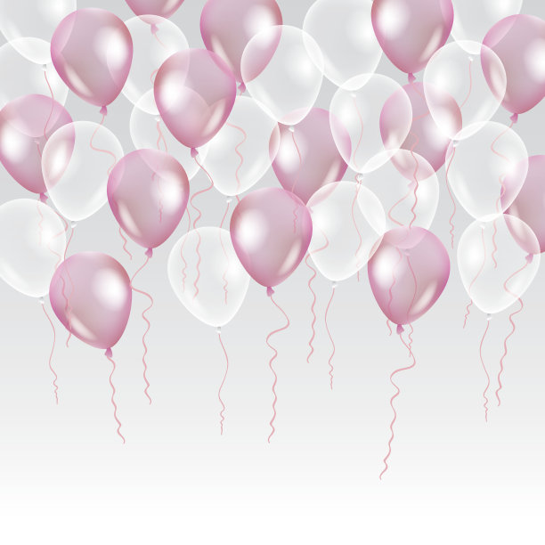 背景上的粉色透明气球。图片下载