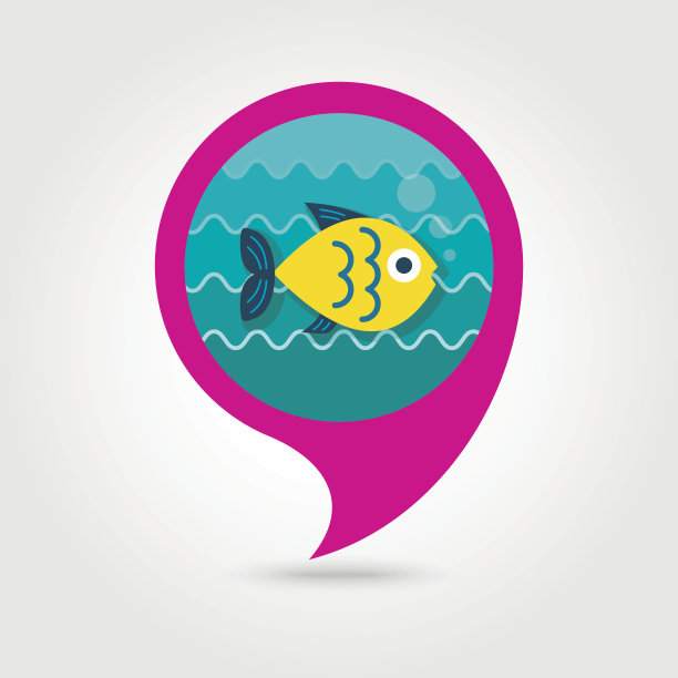 鱼针地图图标。夏天。假期图片下载