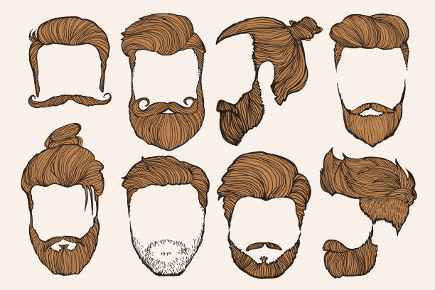 男士发型手绘插画图片下载