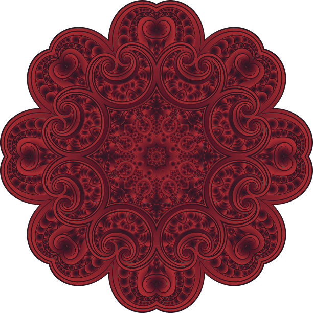 华丽的花朵颜色向量曼荼罗在印度风格。图片下载