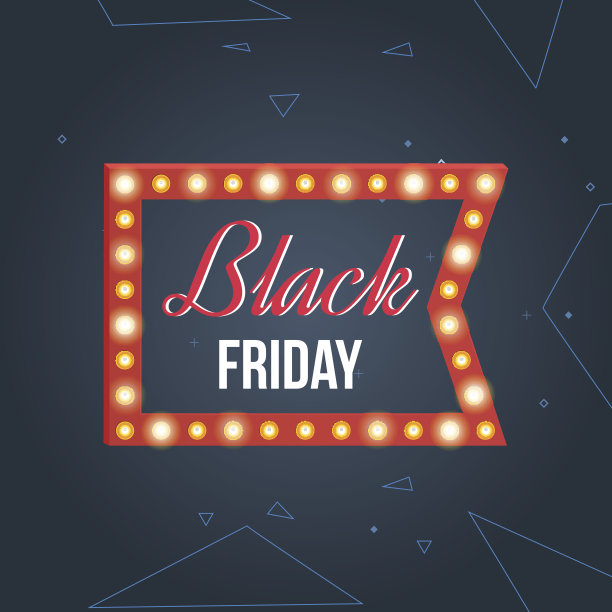 黑色星期五促销设计模板。复古的框架。图片下载