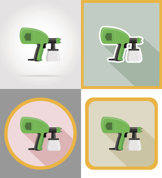 电动喷枪工具建设和维修平面图标v图片下载