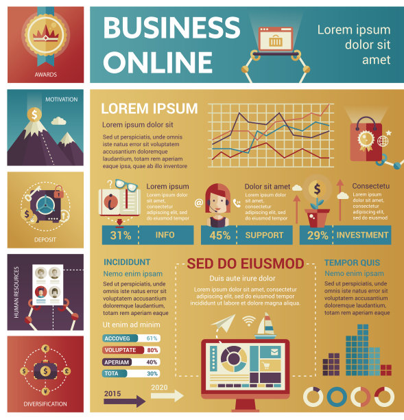 商业网上海报，宣传册封面模板图片下载