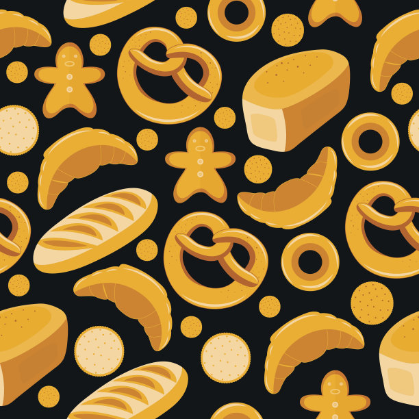 无缝模式的烘焙食品。图片下载