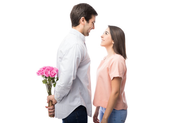 男人用花给女朋友惊喜图片下载