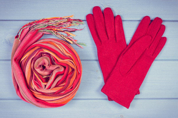 复古照片，羊毛手套和围巾，专为女董事准备的图片下载