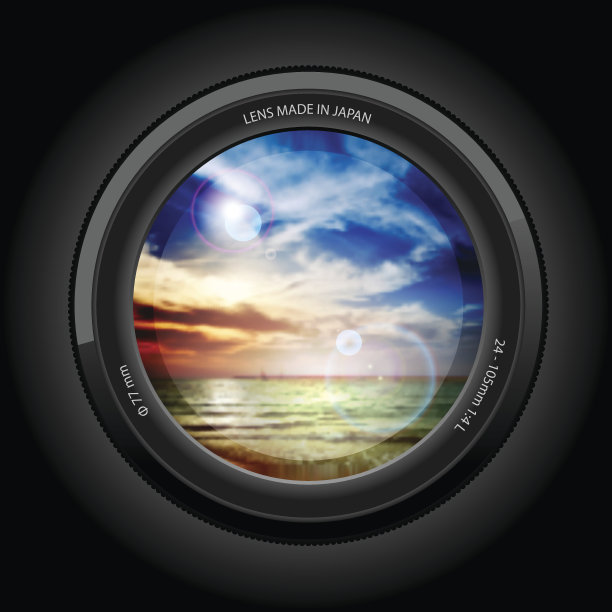 日落在海滩上的镜头。图片下载