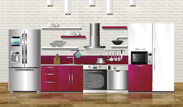 家用冰箱特写图片下载