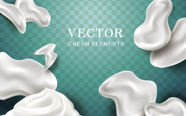 白色奶油元素图片下载