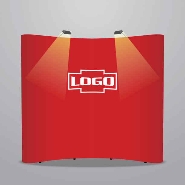 红色空背景拉框架设计。矢量图图片下载