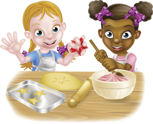 女孩烤蛋糕图片下载