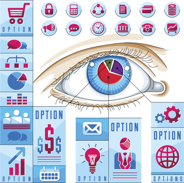 信息图模板，人眼，眼睛的想法，向量图片下载