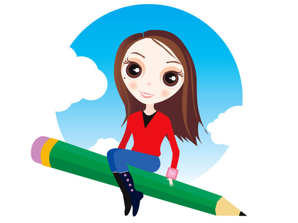 文本作者的女孩图片下载