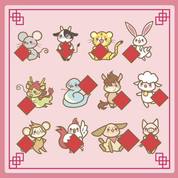 十二生肖和中国新年素材图片