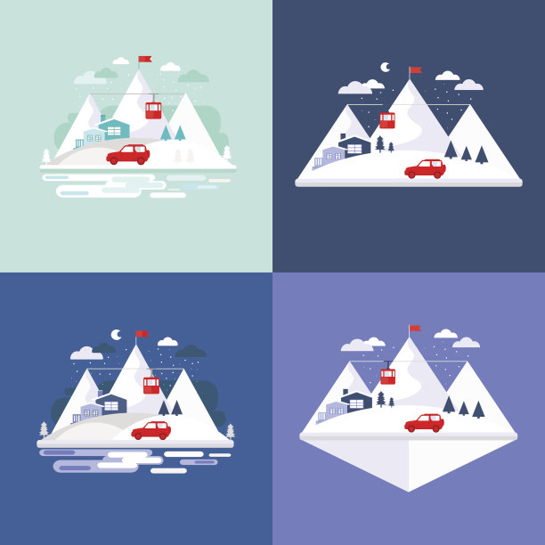 山区冬季设计理念。图片下载