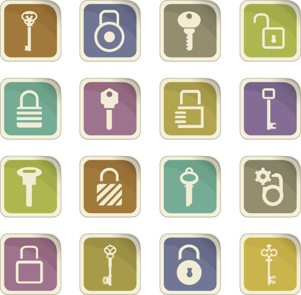 锁定和关键图标设置图片下载