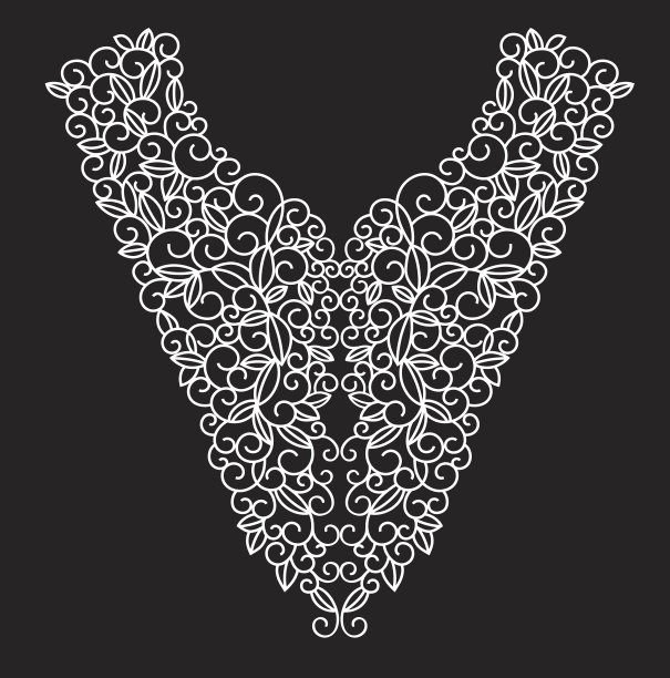 旋涡图案，颈线设计。图片下载