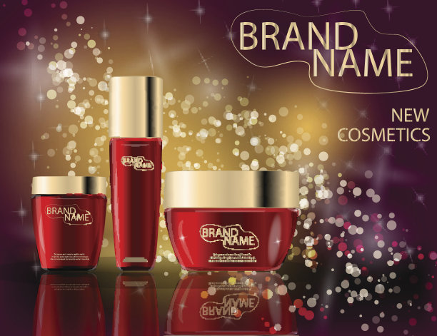 迷人的脸美容护理产品包装上闪闪发光的效果背景。图片下载