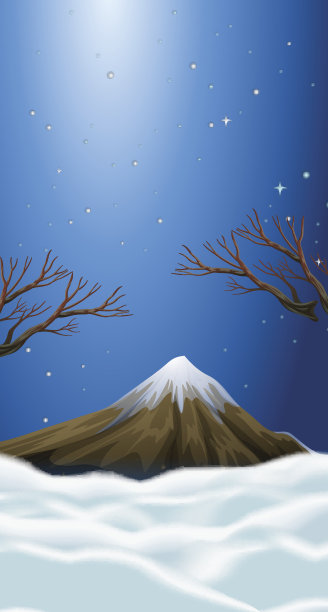 山顶上的雪景图片下载