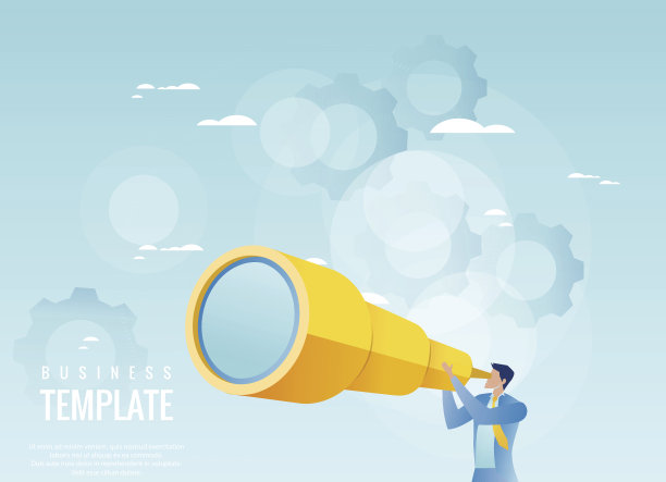 创造性的经营理念。拿着望远镜的商人，有远见的商人图片下载