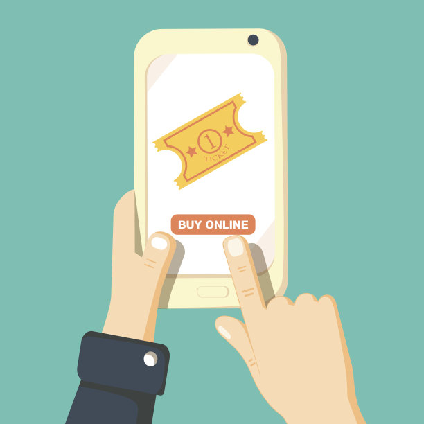 平面设计矢量插图概念的在线影院购票图片下载