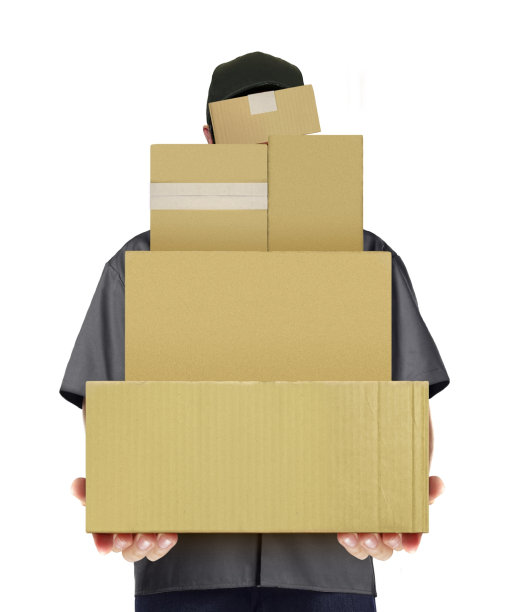 快递员搬运包裹盒子图片下载