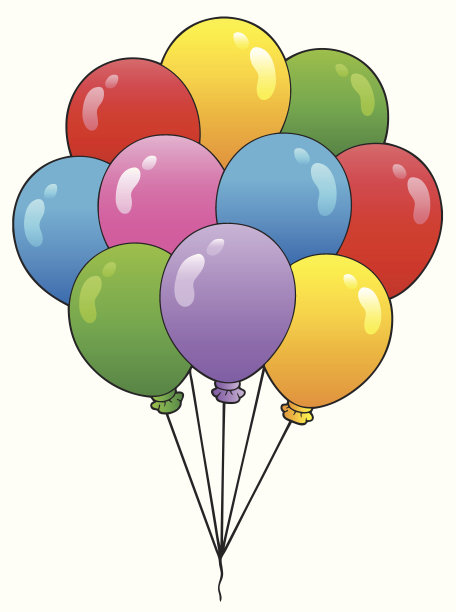 一组卡通气球图片下载