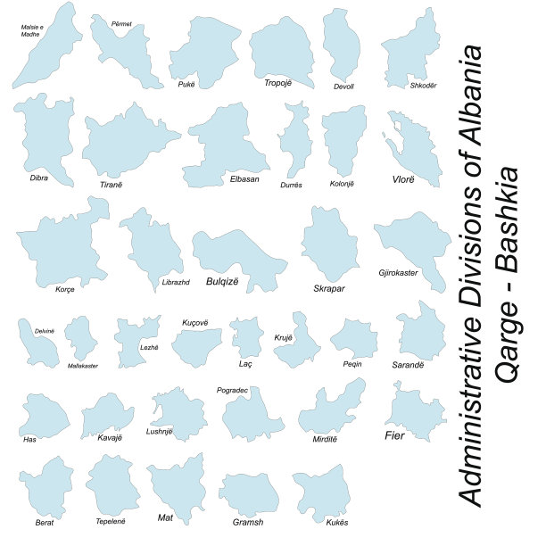 阿尔巴尼亚的行政区划图片下载