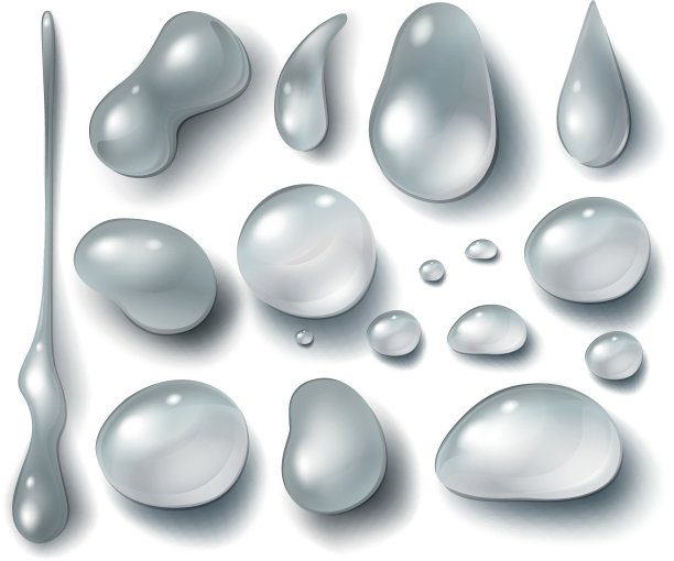 一组不同形状的水滴图片下载