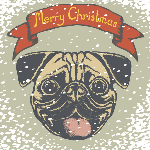 哈巴狗矢量插图图片下载