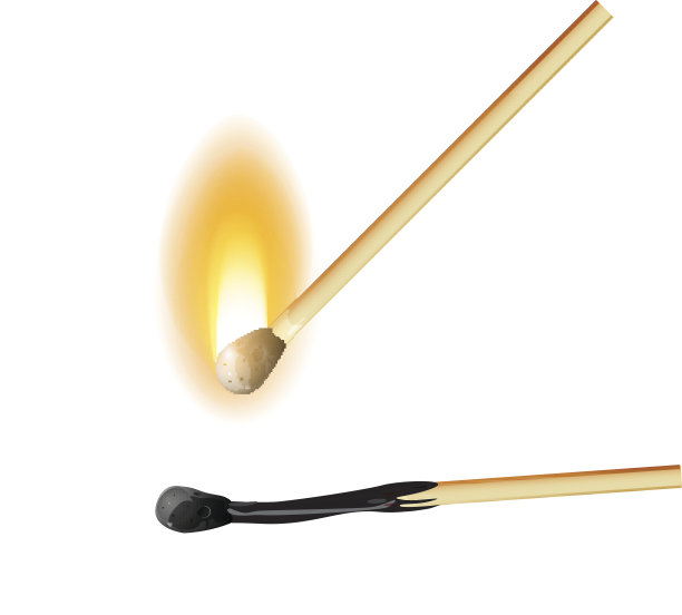 火柴棍正在燃烧&已燃烧图片下载