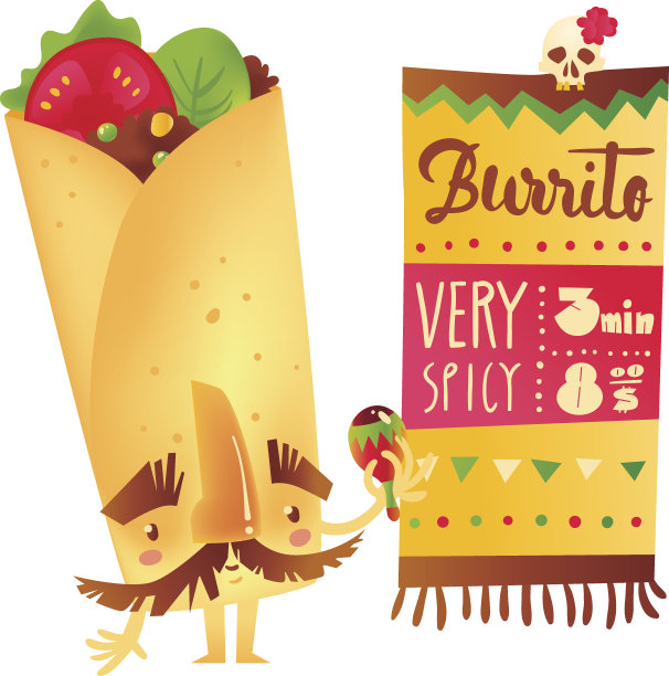 墨西哥卷饼人物与浓密的眉毛和胡子扮演墨西哥沙槌图片下载