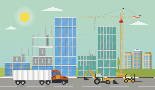 概念过程建设建设一个房子矢量插图背景图片下载