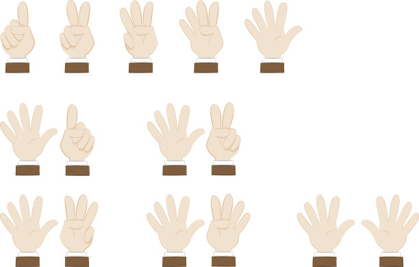 一组手势和显示数字的手图片下载