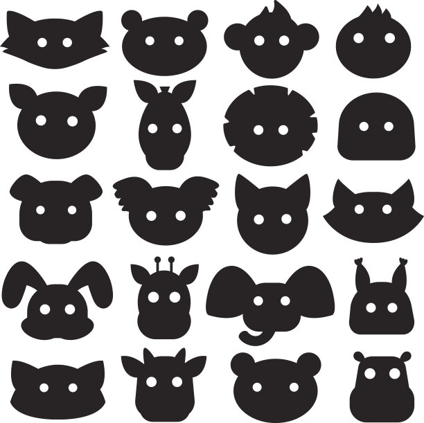 动物嘉年华面具矢量图标图片下载