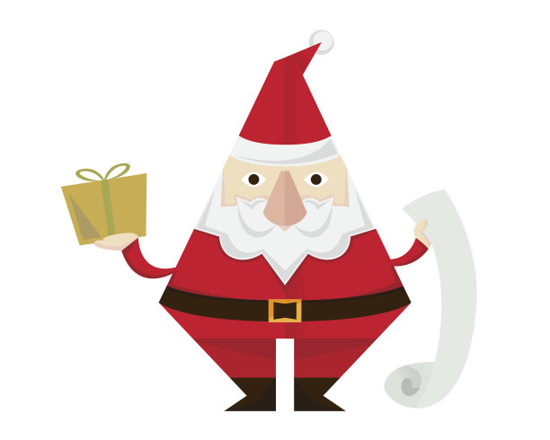 圣诞老人性格拿着礼物清单图片下载