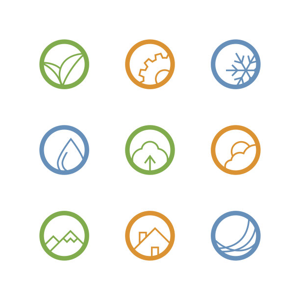 圆形矢量轮廓图标集图片下载