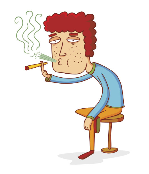坐在吸烟者图片下载