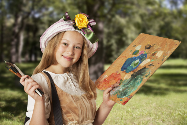 小画家在户外图片下载