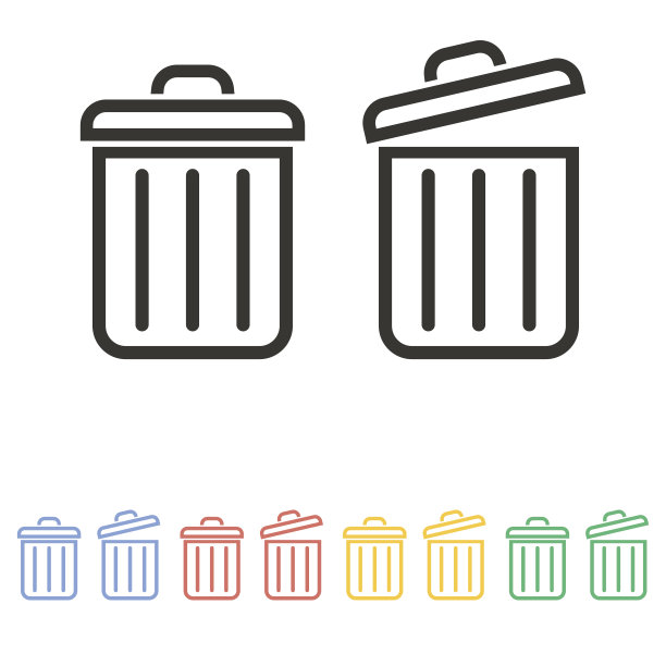 垃圾箱 - 矢量图标图片下载